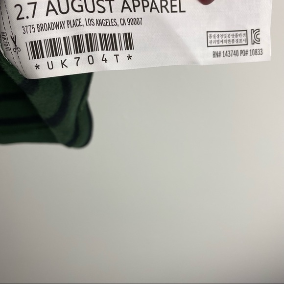 New Endless Rose Striped Green and Black Shoulder Padded Top M - Picture 11 of 12